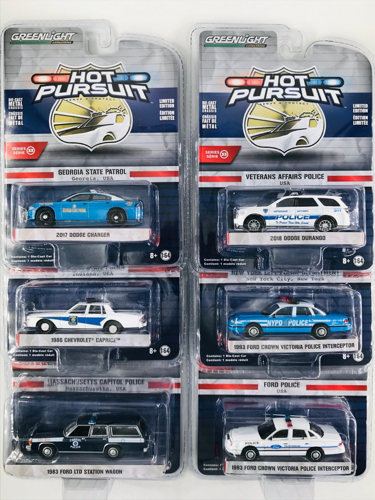 Greenlight 1:64 Hot Pursuit Series 33 - Complete set of 6 cars - 1:64 ...